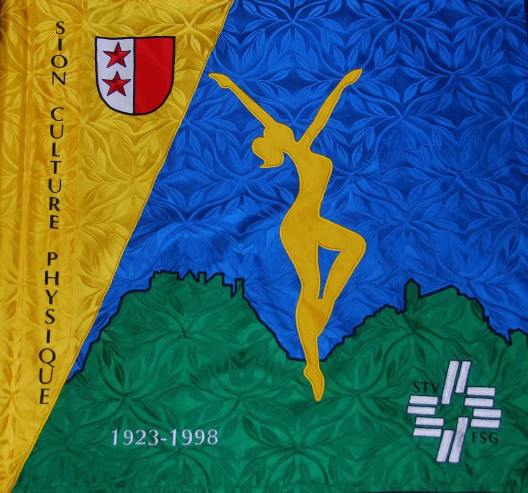drapeau de la société de gym Sion Culture Physique (SCP)